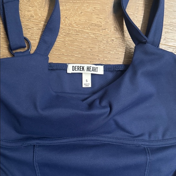 Derek Heart Navy Blue Tiered Dress Size S Fit & Flare Mesh Skirt - Picture 3 of 6